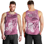 NAIDOC Deadly 50 Years Men Tank Top Jellyfish Aboriginal Culture Inspired Pink