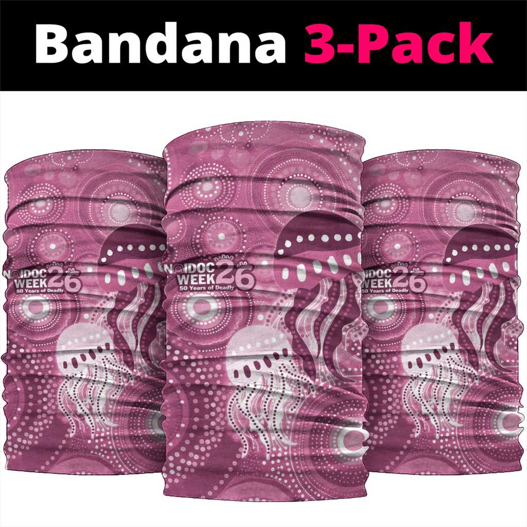 NAIDOC Deadly 50 Years Neck Gaiter Jellyfish Aboriginal Culture Inspired Pink