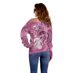 NAIDOC Deadly 50 Years Off Shoulder Sweater Jellyfish Aboriginal Culture Inspired Pink