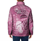 NAIDOC Deadly 50 Years Padded Jacket Jellyfish Aboriginal Culture Inspired Pink