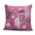 NAIDOC Deadly 50 Years Pillow Cover Jellyfish Aboriginal Culture Inspired Pink