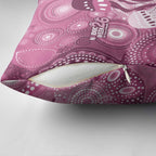 NAIDOC Deadly 50 Years Pillow Cover Jellyfish Aboriginal Culture Inspired Pink