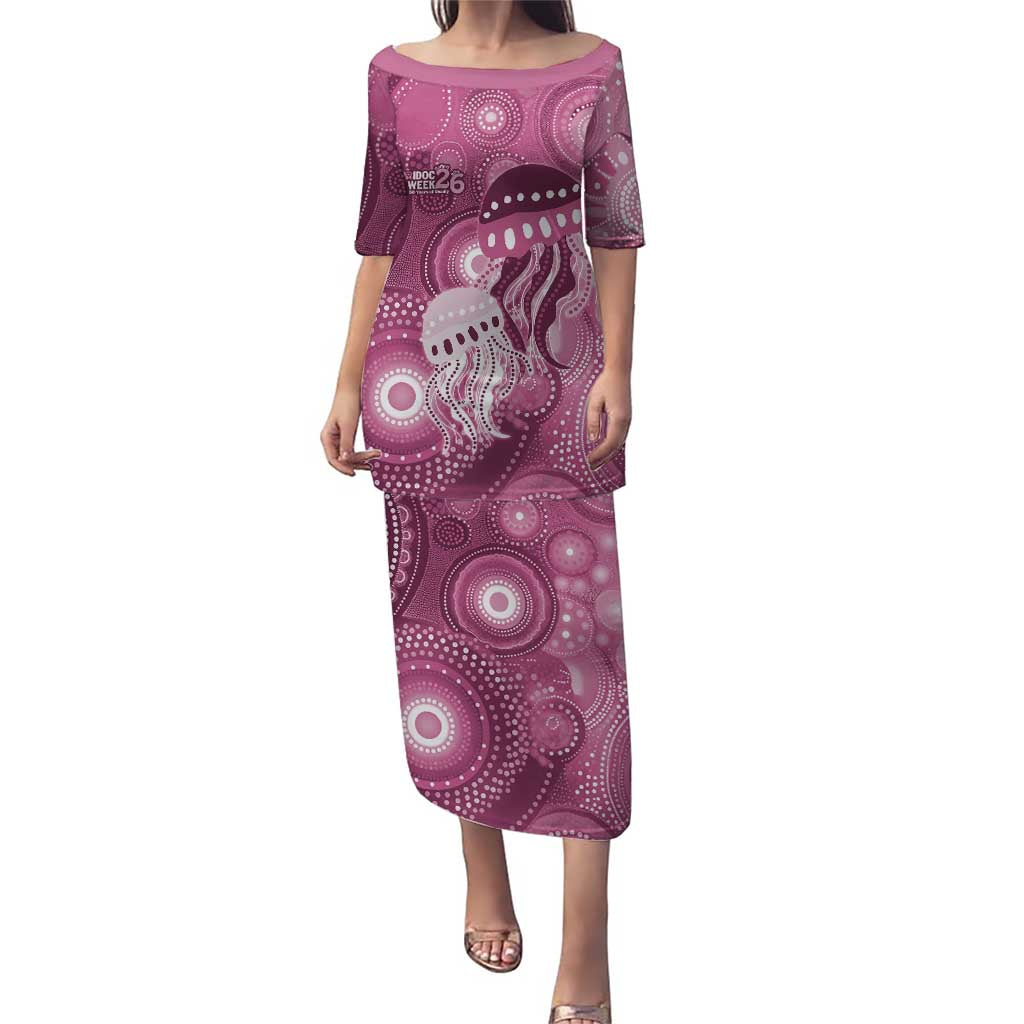 NAIDOC Deadly 50 Years Puletasi Jellyfish Aboriginal Culture Inspired Pink