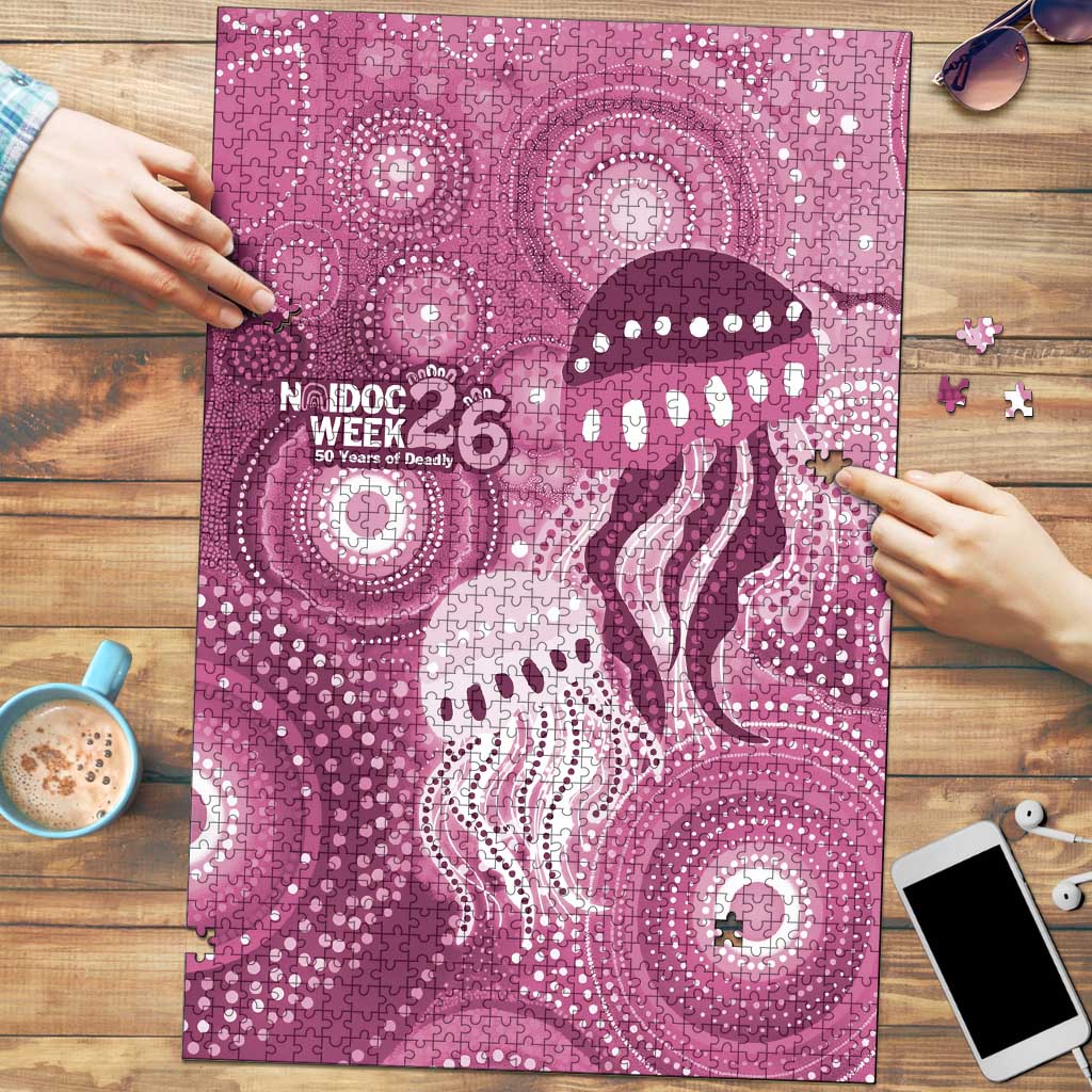 NAIDOC Deadly 50 Years Puzzle Jellyfish Aboriginal Culture Inspired Pink