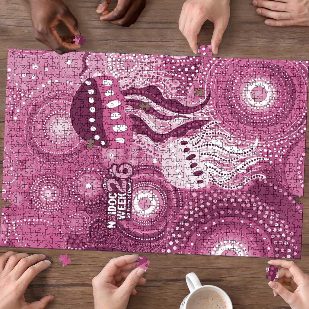 NAIDOC Deadly 50 Years Puzzle Jellyfish Aboriginal Culture Inspired Pink