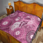 NAIDOC Deadly 50 Years Quilt Jellyfish Aboriginal Culture Inspired Pink