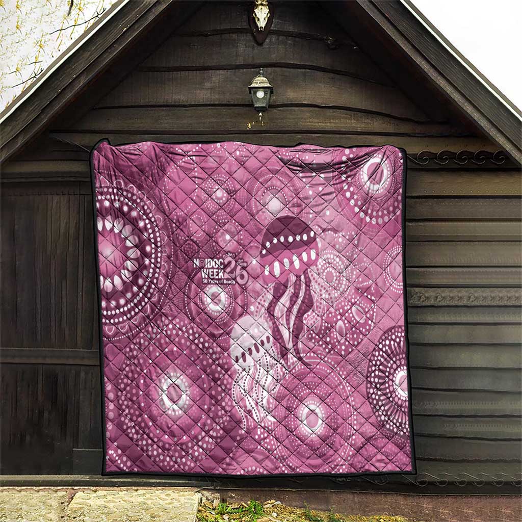 NAIDOC Deadly 50 Years Quilt Jellyfish Aboriginal Culture Inspired Pink