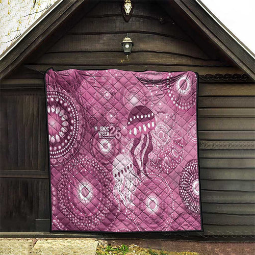 NAIDOC Deadly 50 Years Quilt Jellyfish Aboriginal Culture Inspired Pink