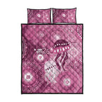 NAIDOC Deadly 50 Years Quilt Bed Set Jellyfish Aboriginal Culture Inspired Pink