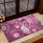 NAIDOC Deadly 50 Years Rubber Doormat Jellyfish Aboriginal Culture Inspired Pink
