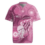 NAIDOC Deadly 50 Years Rugby Jersey Jellyfish Aboriginal Culture Inspired Pink