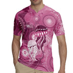 NAIDOC Deadly 50 Years Rugby Jersey Jellyfish Aboriginal Culture Inspired Pink
