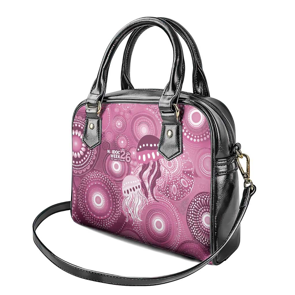 NAIDOC Deadly 50 Years Shoulder Handbag Jellyfish Aboriginal Culture Inspired Pink