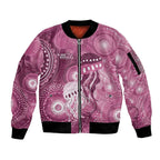 NAIDOC Deadly 50 Years Sleeve Zip Bomber Jacket Jellyfish Aboriginal Culture Inspired Pink