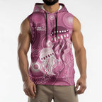 NAIDOC Deadly 50 Years Sleeveless Hoodie Jellyfish Aboriginal Culture Inspired Pink