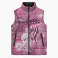 NAIDOC Deadly 50 Years Sleeveless Puffer Jacket Jellyfish Aboriginal Culture Inspired Pink