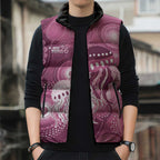 NAIDOC Deadly 50 Years Sleeveless Puffer Jacket Jellyfish Aboriginal Culture Inspired Pink
