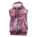 NAIDOC Deadly 50 Years Sleeveless Zip Hoodie Jellyfish Aboriginal Culture Inspired Pink