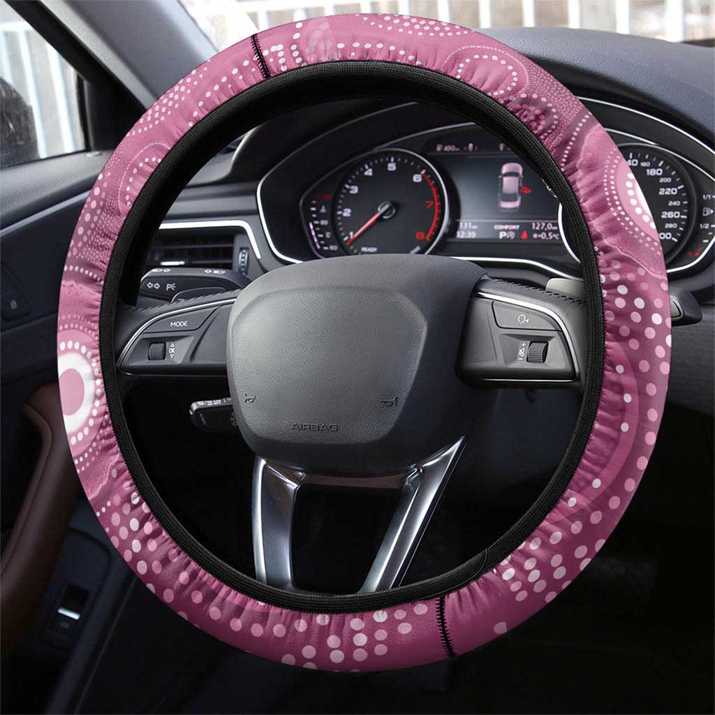 NAIDOC Deadly 50 Years Steering Wheel Cover Jellyfish Aboriginal Culture Inspired Pink