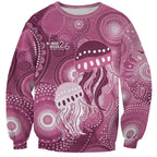 NAIDOC Deadly 50 Years Sweatshirt Jellyfish Aboriginal Culture Inspired Pink