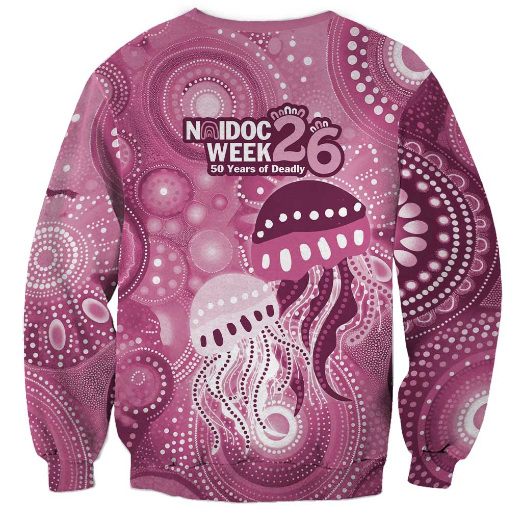 NAIDOC Deadly 50 Years Sweatshirt Jellyfish Aboriginal Culture Inspired Pink