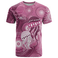 NAIDOC Deadly 50 Years T Shirt Jellyfish Aboriginal Culture Inspired Pink