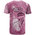 NAIDOC Deadly 50 Years T Shirt Jellyfish Aboriginal Culture Inspired Pink