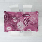 NAIDOC Deadly 50 Years Tablecloth Jellyfish Aboriginal Culture Inspired Pink