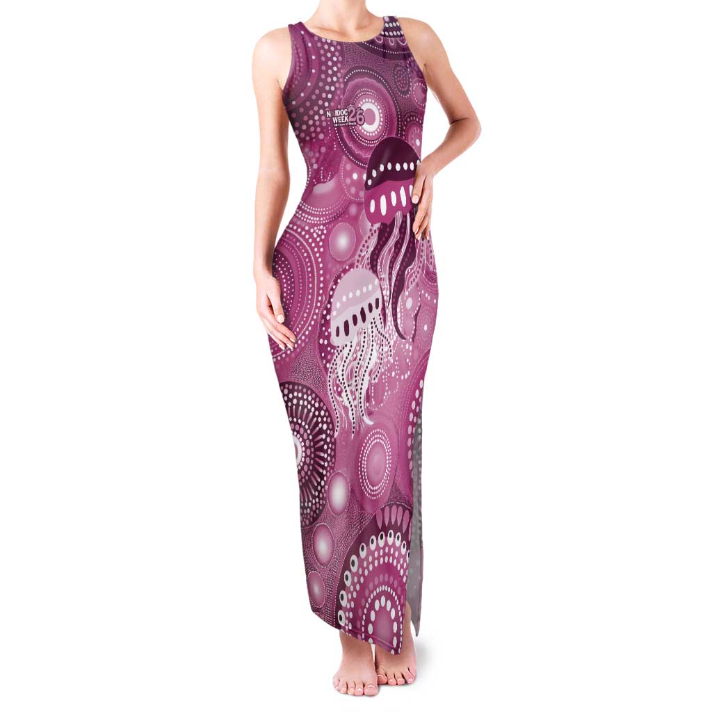 NAIDOC Deadly 50 Years Tank Maxi Dress Jellyfish Aboriginal Culture Inspired Pink