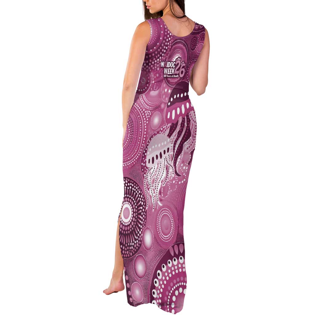 NAIDOC Deadly 50 Years Tank Maxi Dress Jellyfish Aboriginal Culture Inspired Pink