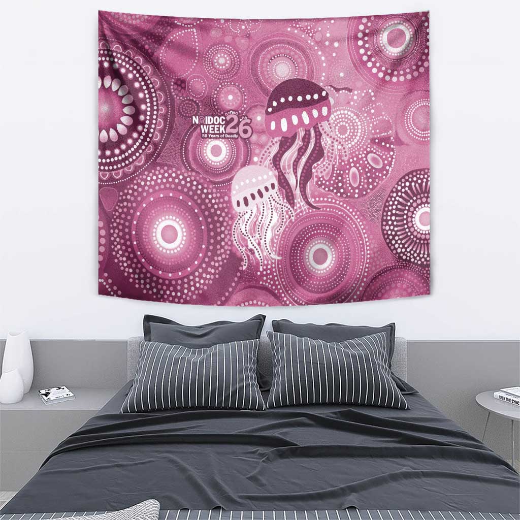 NAIDOC Deadly 50 Years Tapestry Jellyfish Aboriginal Culture Inspired Pink