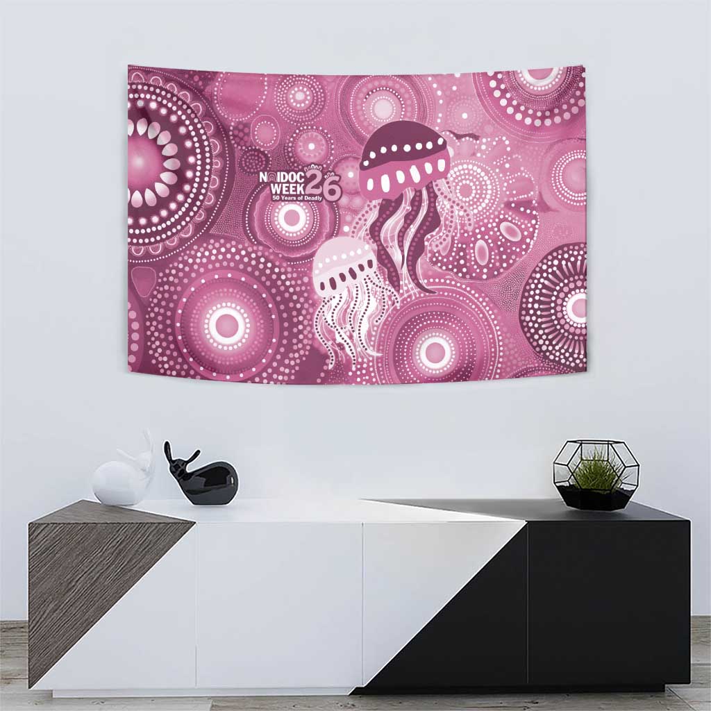 NAIDOC Deadly 50 Years Tapestry Jellyfish Aboriginal Culture Inspired Pink
