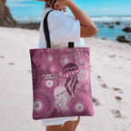 NAIDOC Deadly 50 Years Tote Bag Jellyfish Aboriginal Culture Inspired Pink