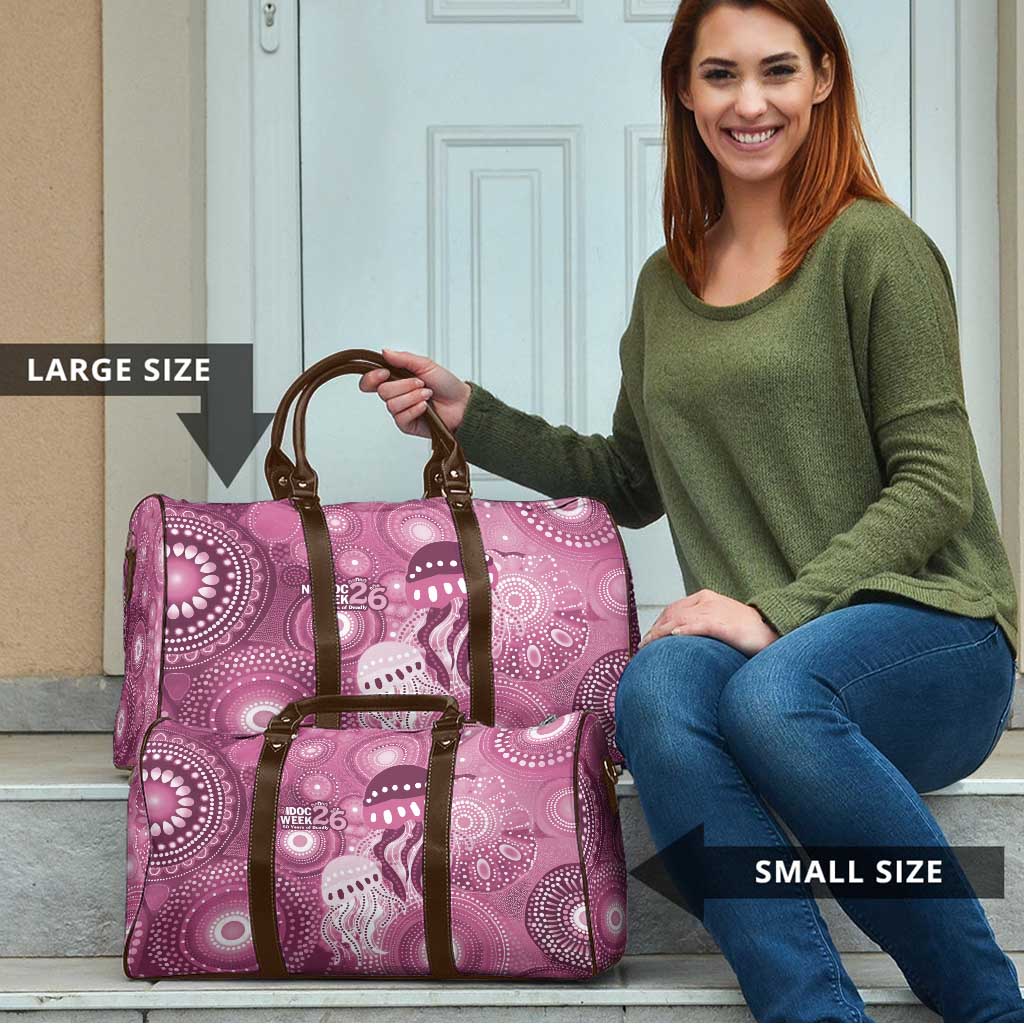 NAIDOC Deadly 50 Years Travel Bag Jellyfish Aboriginal Culture Inspired Pink