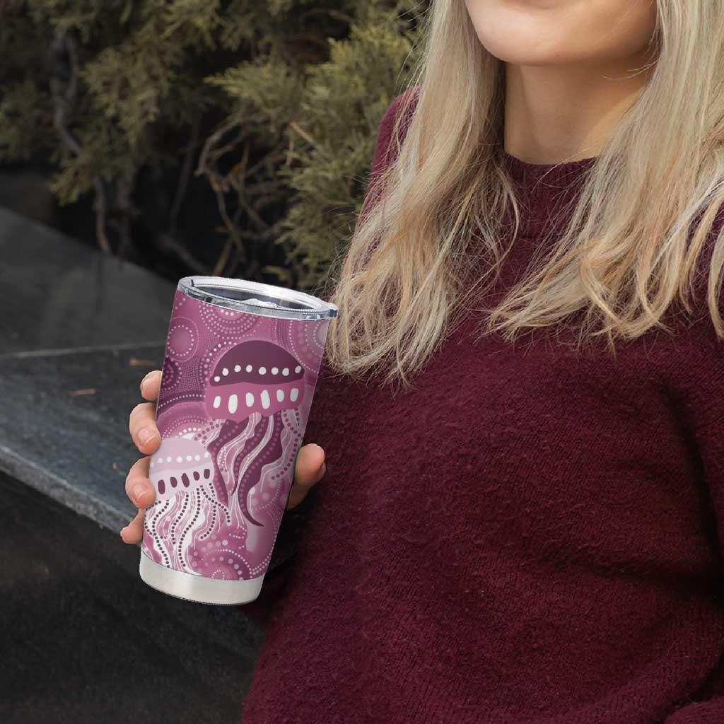 NAIDOC Deadly 50 Years Tumbler Cup Jellyfish Aboriginal Culture Inspired Pink