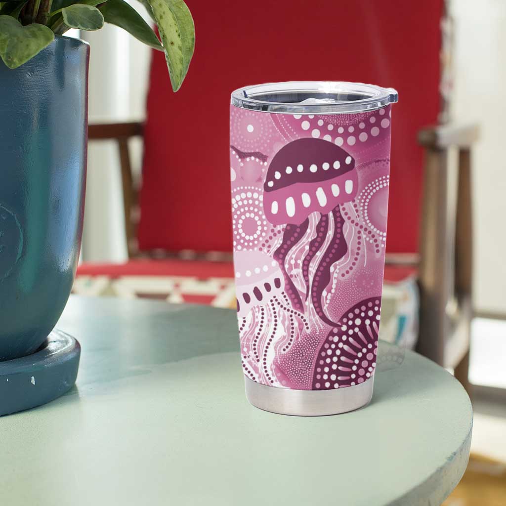 NAIDOC Deadly 50 Years Tumbler Cup Jellyfish Aboriginal Culture Inspired Pink