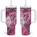 NAIDOC Deadly 50 Years Tumbler With Handle Jellyfish Aboriginal Culture Inspired Pink