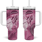 NAIDOC Deadly 50 Years Tumbler With Handle Jellyfish Aboriginal Culture Inspired Pink