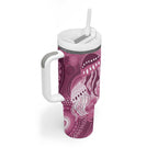 NAIDOC Deadly 50 Years Tumbler With Handle Jellyfish Aboriginal Culture Inspired Pink