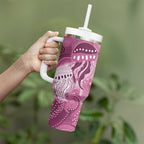 NAIDOC Deadly 50 Years Tumbler With Handle Jellyfish Aboriginal Culture Inspired Pink