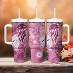 NAIDOC Deadly 50 Years Tumbler With Handle Jellyfish Aboriginal Culture Inspired Pink