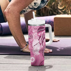 NAIDOC Deadly 50 Years Tumbler With Handle Jellyfish Aboriginal Culture Inspired Pink