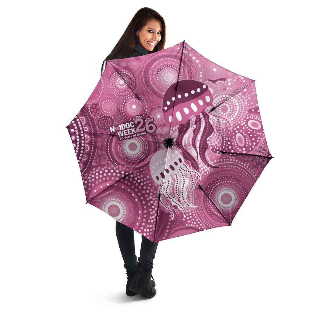 NAIDOC Deadly 50 Years Umbrella Jellyfish Aboriginal Culture Inspired Pink