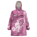 NAIDOC Deadly 50 Years Wearable Blanket Hoodie Jellyfish Aboriginal Culture Inspired Pink