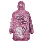 NAIDOC Deadly 50 Years Wearable Blanket Hoodie Jellyfish Aboriginal Culture Inspired Pink