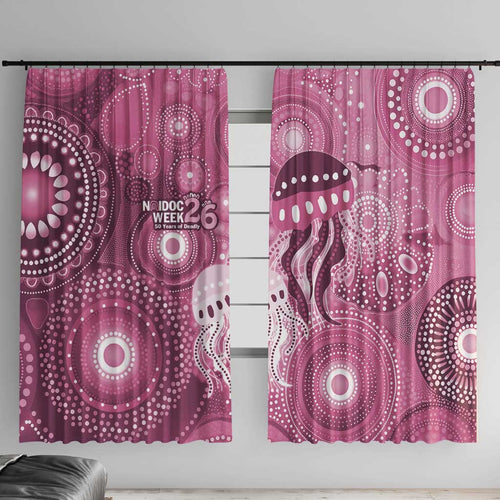 NAIDOC Deadly 50 Years Window Curtain Jellyfish Aboriginal Culture Inspired Pink