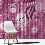 NAIDOC Deadly 50 Years Window Curtain Jellyfish Aboriginal Culture Inspired Pink