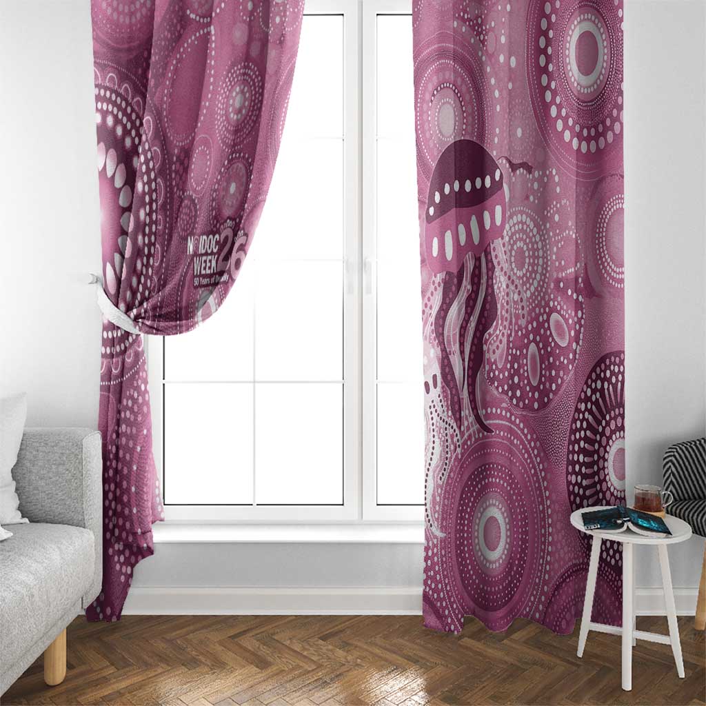 NAIDOC Deadly 50 Years Window Curtain Jellyfish Aboriginal Culture Inspired Pink