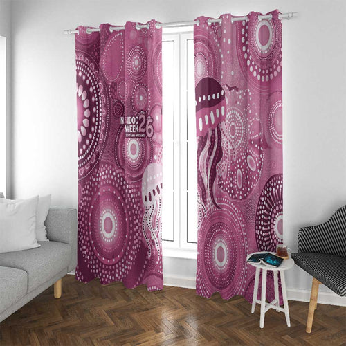 NAIDOC Deadly 50 Years Window Curtain Jellyfish Aboriginal Culture Inspired Pink
