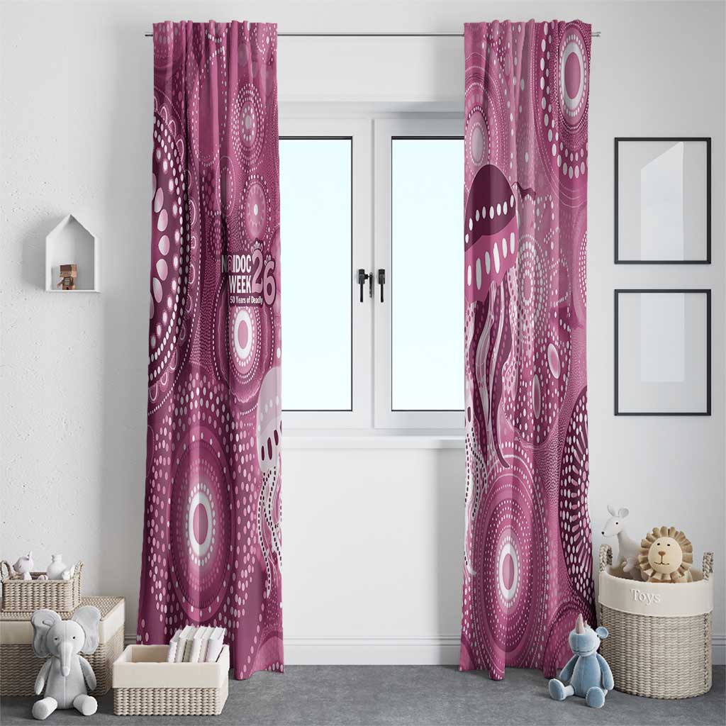 NAIDOC Deadly 50 Years Window Curtain Jellyfish Aboriginal Culture Inspired Pink